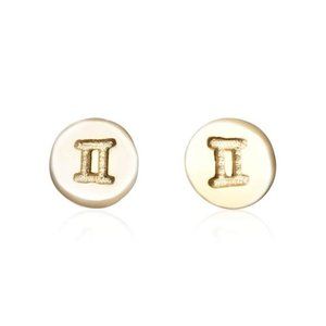Sterling Silver Gold Plated Gemini Zodiac Earrings